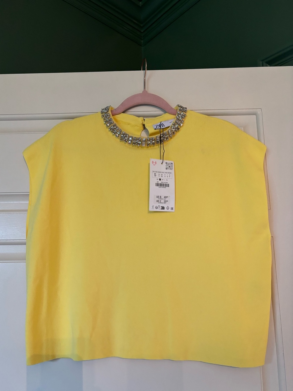 Zara Embellished neck knot top
